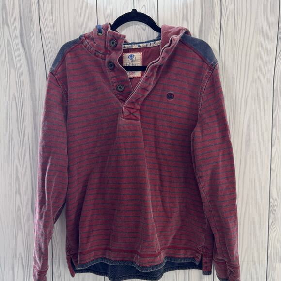 Fat face Other - Fat Face Airlie Red/Black Striped 1/4 Zip Long Sleeve High Neck Men Size Large